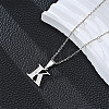 201 Stainless Steel Crystal Rhinestone Initial Pendant Necklaces FS-WG28760-17-1