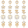 20Pcs 5 Style Brass Micro Pave Clear Cubic Zirconia Cabochons KK-DC0003-25-1