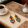 Bohemian Handmade Glass Seed Beads Dangle Earrings JC6992-3
