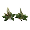 Plastic Artificial Winter Christmas Simulation Pine Picks Decor DIY-P018-A01-2