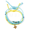 Summer Beach Style Adjustable Synthetic Green Turquoise Imperial Stone Beaded Bracelet Set UQ9789-1-5