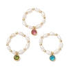3Pcs Natural Cultured Freshwater Pearl Beaded Stretch Finger Rings RJEW-JR01009-2