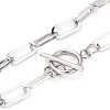 Unisex 304 Stainless Steel Paperclip Chain Necklaces NJEW-H215-02P-2