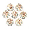 Rack Plating Alloy Enamel Pendants ENAM-N055-076-1