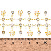 Brass Glass Butterfly Charm Link Chains CHC-T018-12B-G-3