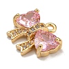 Brass Micro Pave Cubic Zirconia Charms KK-U037-18G-01-2