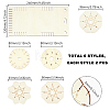12Pcs 6 Styles Wood Braiding Disks AJEW-GA0009-99-2