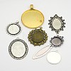 Mixed Style Brass/Alloy Metal Pendant Cabochon Settings and Hair Findings FIND-X0004-1