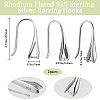 Anti-Tarnish Beebeecraft 2 Pairs Rhodium Plated 925 Sterling Silver Earring Hooks STER-BBC0006-70-2