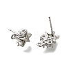 Brass with Cubic Zirconia Stud Earrings Finding KK-Q048-14P-2