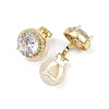 Brass Micro Pave Clear Cubic Zirconia Cuff Earrings EJEW-Z148-01G-3
