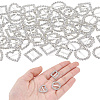 60Pcs 3 Styles Alloy Rhinestone Slider Buckles FIND-CY0001-92-6