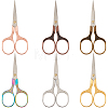 6Pcs 6 Colors Stainless Steel Embroidery Scissors AJEW-CY0003-16-1