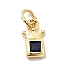 Brass with Cubic Zirconia Charms KK-G554-01B-03-1
