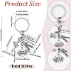 20Pcs Alloy Charm Keychains KEYC-SC00026-2