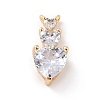 Eco-Friendly Brass Clear Cubic Zirconia Pendants ZIRC-C027-02G-RS-1