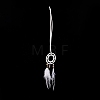 Iron Woven Web/Net with Feather Pendant Decorations AJEW-B017-01-2