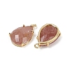 Natural Strawberry Quartz Faceted Pendants G-K347-05G-01-2