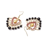 Glass Seed Beads Dangle Earrings EJEW-MZ00330-02-4