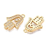 Brass Micro Pave Clear Cubic Zirconia Pendants KK-T073-21G-2