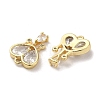 Brass with Glass Rhinestone Pendants KK-H455-27G-2