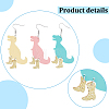 3 Pairs 3 Colors Dinosaur & High Heels Acrylic Dangle Earrings EJEW-AN0002-79-3