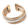 Two-tone Iron Multi-strand Snake Chain Cuff Bangles for Women BJEW-P390-01C-A-2