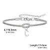 304 Stainless Steel Initial Charm Bracelets FS-WGD8E41-11-1