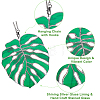 Monstera Leaf Acrylic Pendant Decorations HJEW-WH0043-33B-3