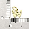 Letter Brass Micro Pave Clear Cubic Zirconia Pendants KK-K354-06G-W-3