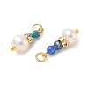 3Pcs 3 Styles Faceted Natural Apatite & Kyanite and Potato Pearl Pandants PALLOY-JF06048-02-2