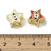 Brass Enamel European Beads KK-R162-060G-3