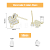 24Pcs 2 Color Brass Micro Pave Clear Cubic Zirconia Stud Earring Findings KK-FH0004-79-2