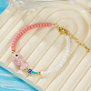 Porcelain & Glass Beaded Fish Charm Bracelets for for Women UD7779-2