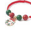 Christmas Themed Alloy Enamel Charm Bracelet BJEW-JB09928-3