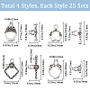 SUNNYCLUE 100Pcs 4 Styles Tibetan Style Alloy Toggle Clasps FIND-SC0008-04-2