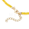 2Pcs 2 Styles Violet K9 Glass Teardrop Heart Pendant Colorful Electroplated Glass Faceted Rondelle Beaded Necklaces NJEW-JN05753-6