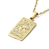 Rectangle with Twelve Constellations Pendant Necklaces NJEW-D069-01G-11-2