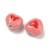 Heart Pattern Handmade Porcelain Enamel Beads PORC-G016-03L-3