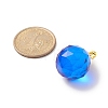 Faceted Transparent K9 Glass with Brass Pendants PALLOY-JF02041-3