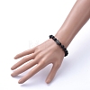Natural Black Agate(Dyed) Beads Stretch Bracelets BJEW-JB05233-4