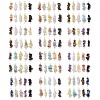 120Pcs 12 Styles 12 Constellation Mixed Gemstone Copper Wire Wrapped Chip Beaded Connector Charms PALLOY-JF02905-1