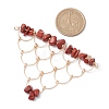 Natural Red Jasper Chip Copper Wire Wrapped Connector Charms PALLOY-JF03030-02-2