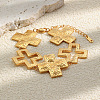 304 Stainless Steel Textured Religion Cross Link Chain Bracelets SA-CBA3E4B-02G-2