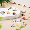Crafans 12Pcs 12 Style Rugby & Bottle & Piano & Violin & Pencil Enamel Pins JEWB-CF0001-02-6