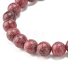 Synthetic Hematite & Natural Sandalwood & Rhodonite Stretch Bracelet with Brass Star BJEW-JB07929-5