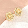 Brass Micro Pave Cubic Zirconia Stud Earrings for Women KK-A305-03G-3
