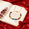 Adjustable Heart Natural Imperial Jasper & Brass Beaded Braided Bead Bracelets ZY5726-2