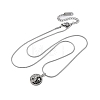 304 Stainless Steel Crystal & Jet Rhinestone Yin-yang Pendant Round Snake Chain Necklaces for Women NJEW-Z044-12P-4