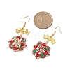 Christmas Theme Flower Glass Seed Beaded Dangle Earrings for Women EJEW-MZ00205-3